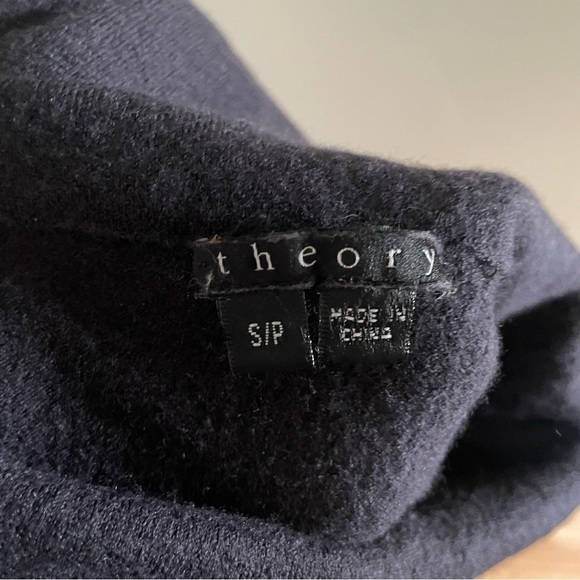 Theory Navy Merino Wool Balsomo Nouvelle Mini Sweater Dress 70671722 EUC Size S - Picture 5 of 10